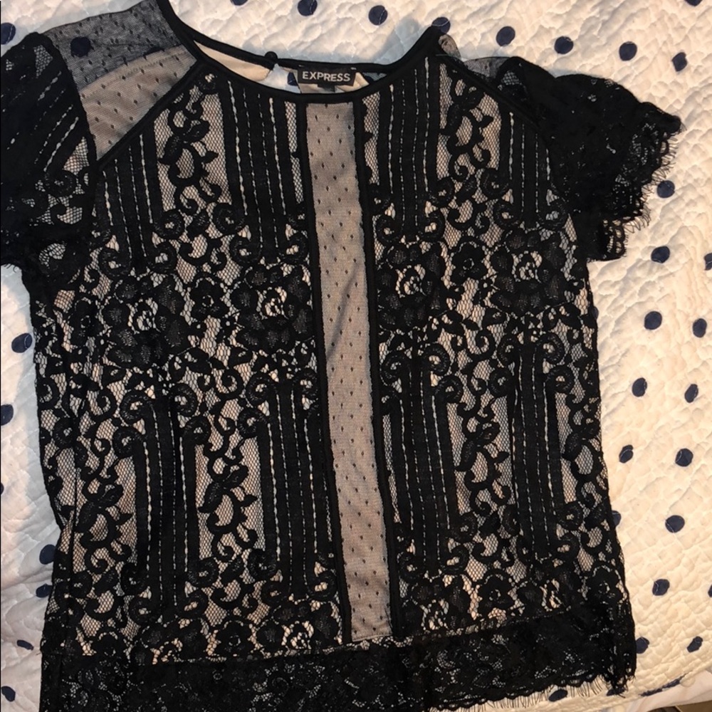 Express Black Lace Top Size XS